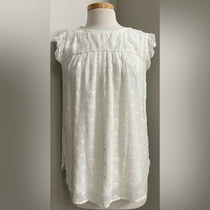 Loft Small Flutter Sleeve Blouse With Gold Accents